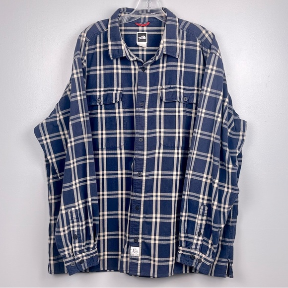 The North Face Other - The North Face Men's 100% Cotton Blue Flannel Shirt Size XXL;  Shacket, Grunge